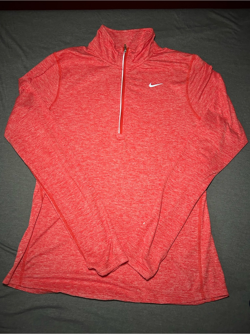 Nike Women's Heather Coral Half-Zip Pullover
